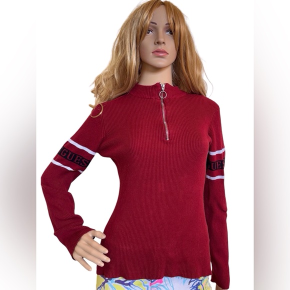 Guess Logo Zipper Sweater - Picture 1 of 5